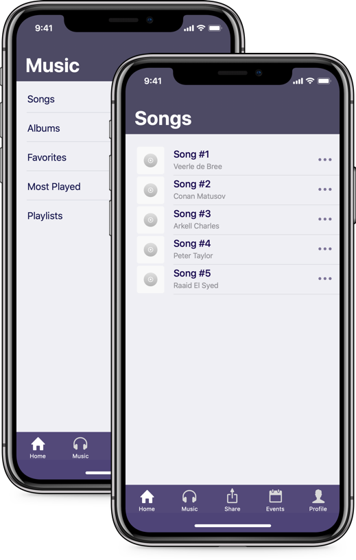 Music App — Mockup
